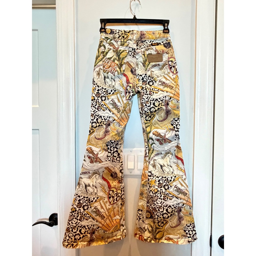Wrangler x Lainey Wilson Girls Bell Bottom Jeans Western Print Flare Size 12XS - Picture 7 of 7